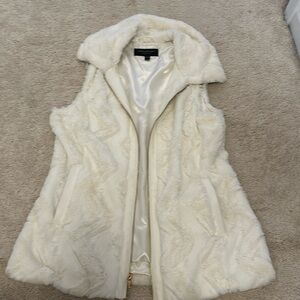 White fluffy vest